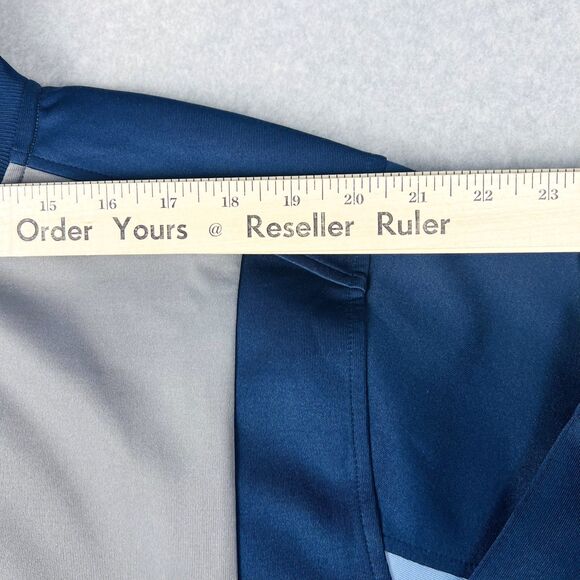 GSTQ Knit Track Jacket Mens XL Blue Gray Colorblock Full Zip Athletic Portugal - Picture 6 of 15
